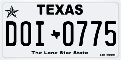 TX license plate DOI0775