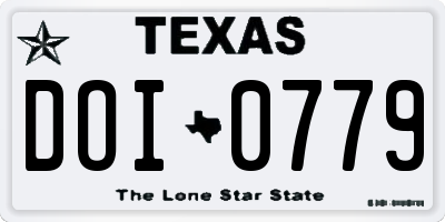 TX license plate DOI0779