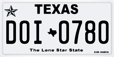 TX license plate DOI0780