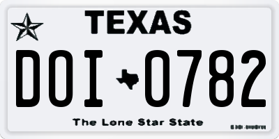 TX license plate DOI0782