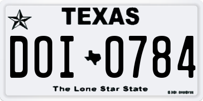 TX license plate DOI0784