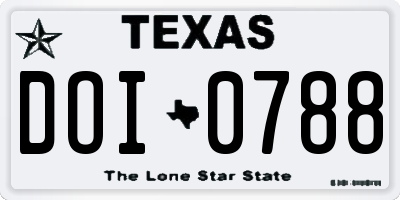 TX license plate DOI0788