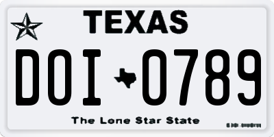 TX license plate DOI0789