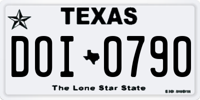 TX license plate DOI0790