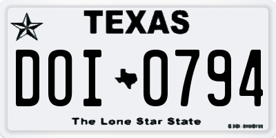 TX license plate DOI0794