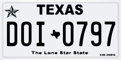 TX license plate DOI0797