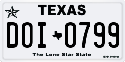 TX license plate DOI0799