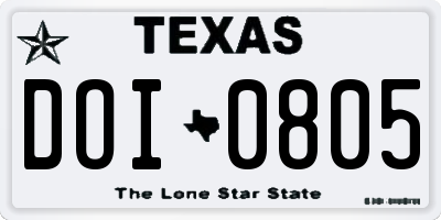 TX license plate DOI0805