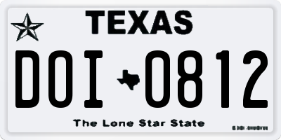TX license plate DOI0812