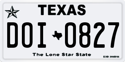 TX license plate DOI0827
