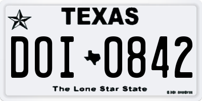 TX license plate DOI0842