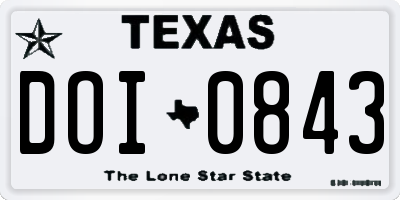 TX license plate DOI0843