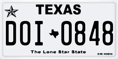 TX license plate DOI0848