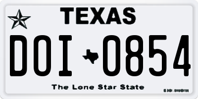 TX license plate DOI0854