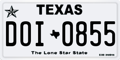 TX license plate DOI0855