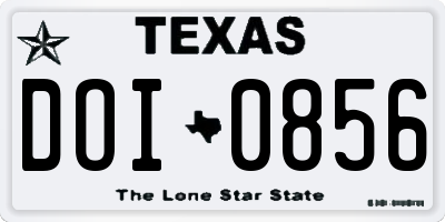 TX license plate DOI0856