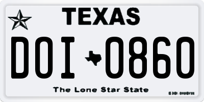 TX license plate DOI0860