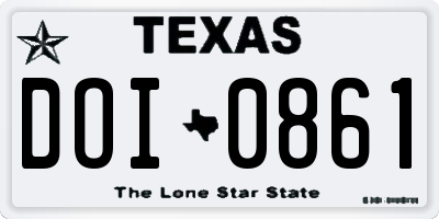 TX license plate DOI0861