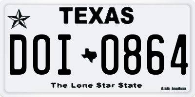 TX license plate DOI0864