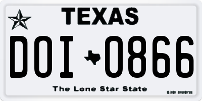 TX license plate DOI0866