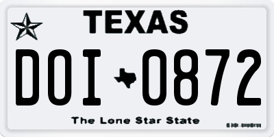 TX license plate DOI0872