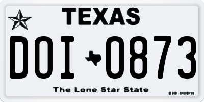 TX license plate DOI0873
