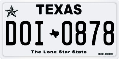 TX license plate DOI0878