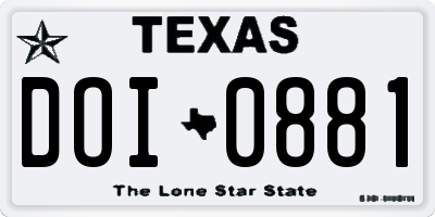 TX license plate DOI0881