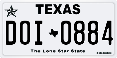 TX license plate DOI0884