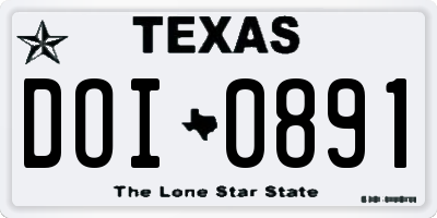 TX license plate DOI0891