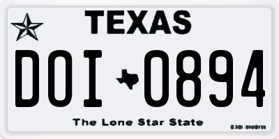 TX license plate DOI0894