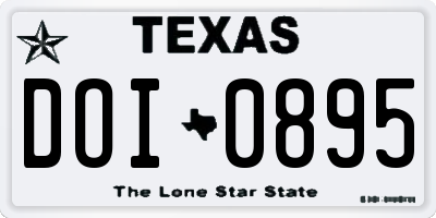 TX license plate DOI0895