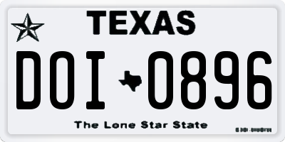TX license plate DOI0896