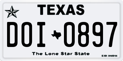 TX license plate DOI0897