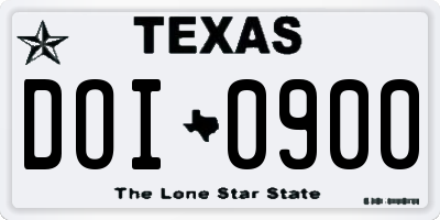 TX license plate DOI0900