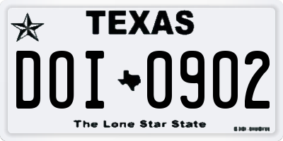 TX license plate DOI0902