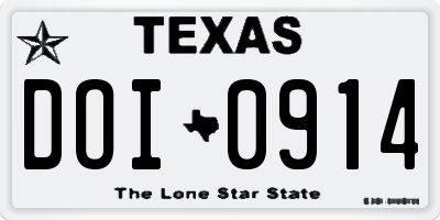 TX license plate DOI0914