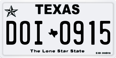 TX license plate DOI0915