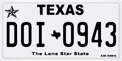TX license plate DOI0943