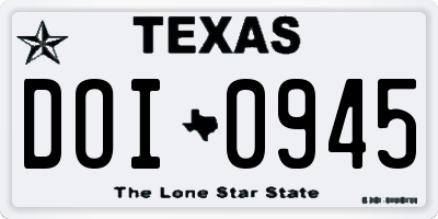 TX license plate DOI0945