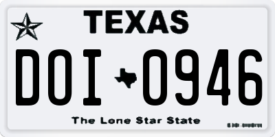 TX license plate DOI0946
