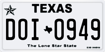 TX license plate DOI0949
