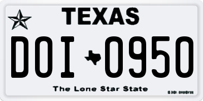 TX license plate DOI0950