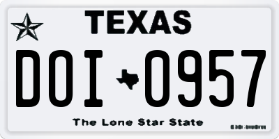 TX license plate DOI0957