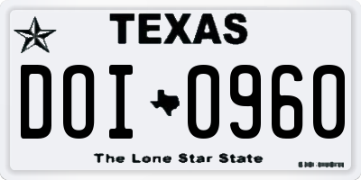 TX license plate DOI0960