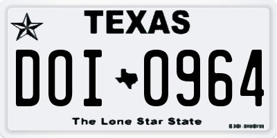 TX license plate DOI0964