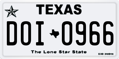 TX license plate DOI0966