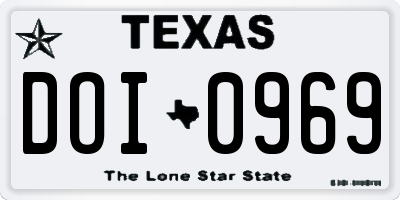 TX license plate DOI0969