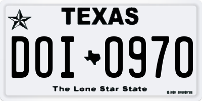 TX license plate DOI0970