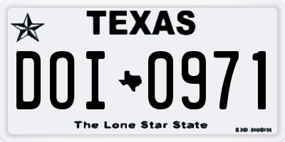 TX license plate DOI0971